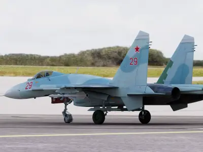 Russian Fighter Jet Sukhoi SU-27 Flanker 3D model