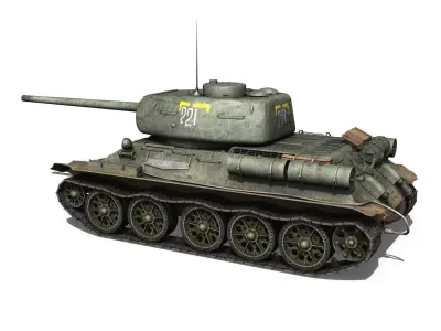 T-34 85 - Soviet medium tank - 221 3D model
