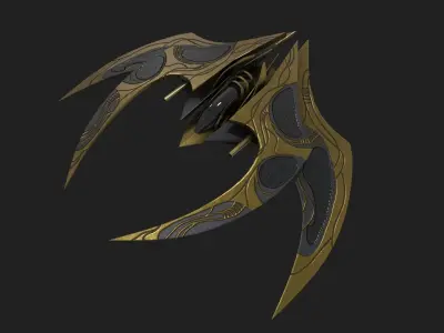 Spacecraft destroyer Low-poly 3D model