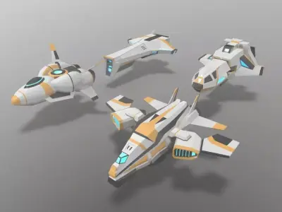 Sci-fi Space Aircraft SA 3D Model Collection