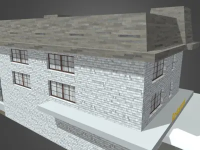 Bar Restaurant Hotel Low-poly 3D model