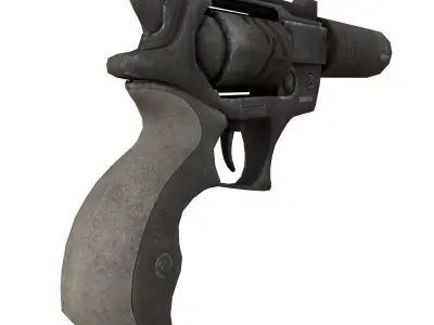 Revolver taser Low-poly 3D model