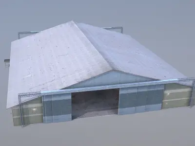 MilitaryBase PortoVelho Hangar 01 Low-poly 3D model