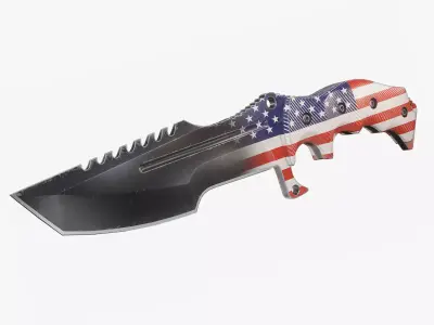 Tactical Combat Knife V3 Low-poly 3D model