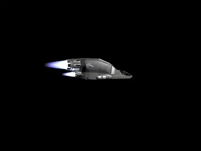 small spaceship with large engines 3D model
