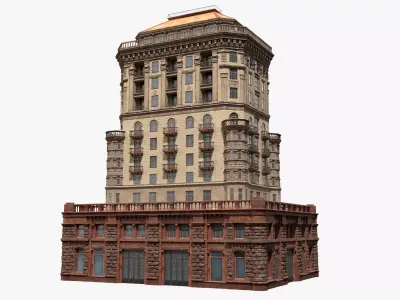 Stalinist Architecture Low-poly 3D model