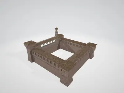 Italian castle Low-poly 3D model