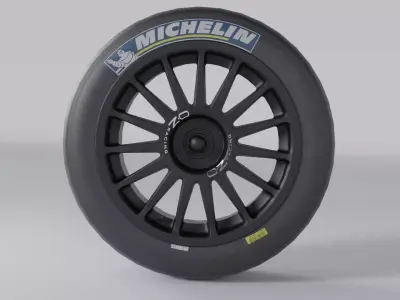 OZ RACING RIMS and MICHELIN SLICK TYRE  Low-poly 3D model