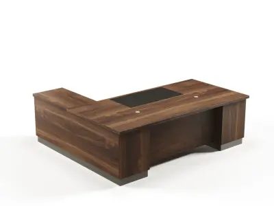 Modern Office Desk With Side Cabinet File For Director  Free 3D model