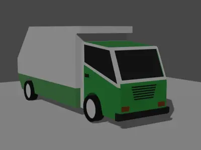 TRUCK LOW POLY garbage Free low-poly 3D model