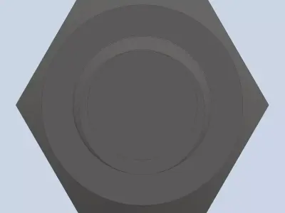 Bolt Partial Thread Hexagonal Head M14x60mm 3D model