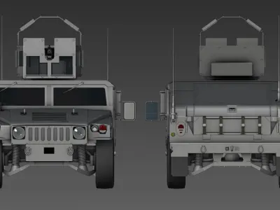 M1151 Humvee General Motors Low-poly 3D model