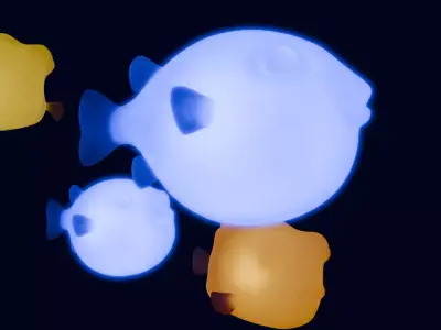 Indirect lighting with pufferfish and boxfish 3D model