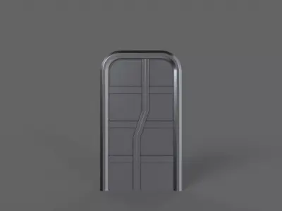 PBR Sci-Fi Door 1 Low-poly 3D model
