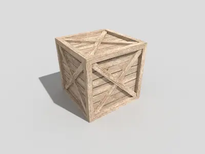 low poly wooden crate Low-poly 3D model