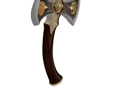 Exquisite Fantasy Double Axe Weapon 3D model