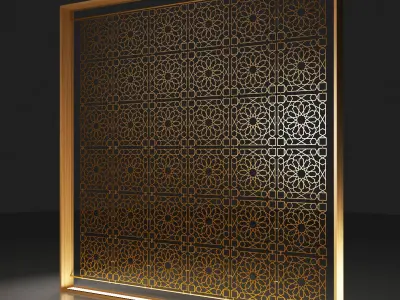 Metal Decorative Orient Fence Free 3D model