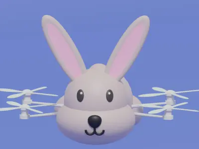 Cartoon Rabbit Animal Drone 3D model