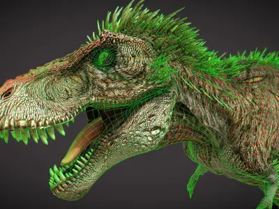 Tyrannosaurus rex  Embercrest Variant Low-poly 3D model