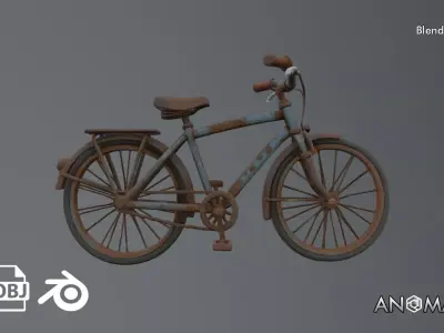 rusty bicycle 3D model