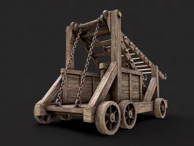 Medieval Siege Ladder PBR Low-poly 3D model