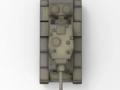 Low Poly Soviet KV-2 Tank Low-poly 3D model