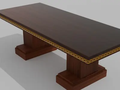 Balinese Meeting table - Meja Kerja Bali 3D model