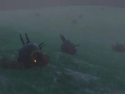 crashed spaceship 3D model