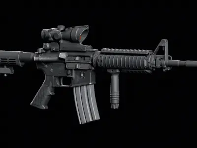 M4A1-ACOG Low-poly 3D model