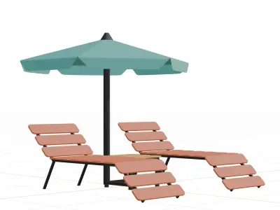 Beach chair Summer Vacation 3D model