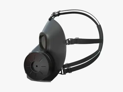 Military Gas Mask PBR Low-poly 3D model