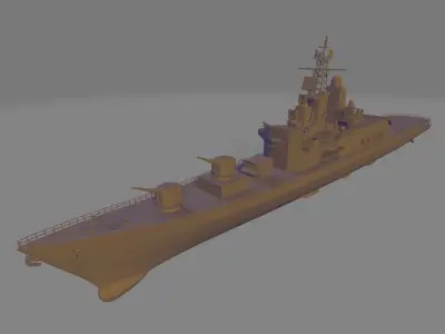 japan battleship JS kurama miniature 3D print model