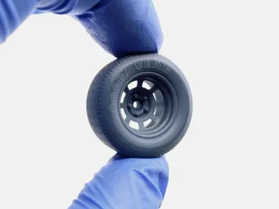 15x10 Bassett D-Hole Wheel Goodyear Blue Streak Tire 3D print model