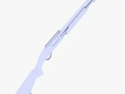 12GA Pump Action Shotgun 2 Low-poly 3D model
