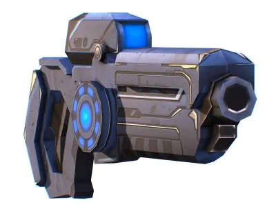 LowPoly Sci-Fi Cartoon Assault Rifle Future Low-poly 3D model