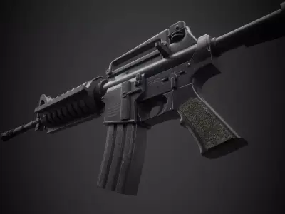 M4A1 Cabine Gun Low-poly 3D model