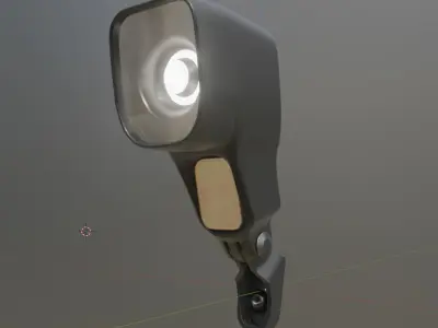 E-scooter front light with procedural PBR material setup 3D model