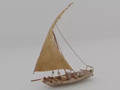 zanzibar dhow Low-poly 3D model