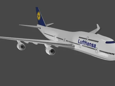 Boeing 747 - 400 Low-poly 3D model