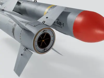 AGM-84-D Harpoon Missile Low-poly 3D model