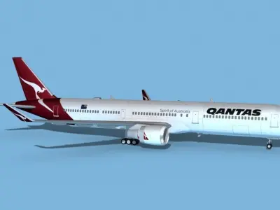 Boeing 767-400 Qantas 3D model