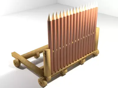 Medieval War Machine - Ramp Shield 3D model