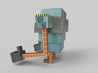PAPER ROBOT TOY Low-poly 3D model