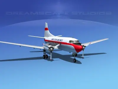 Martin 404  Lone Star Airlines 3D model
