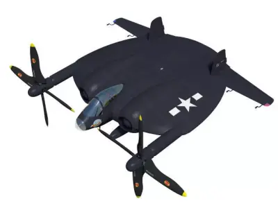 XF5U flying pancake 3D model