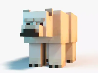 Minecraft Polar Bear Low-poly 3D model