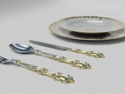 Restaurant dishes Free 3D model