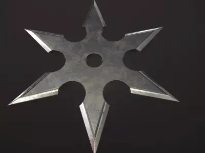 Suriken Ninja weapon Low-poly 3D model