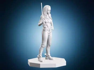 Michonne with Katana 3D print model