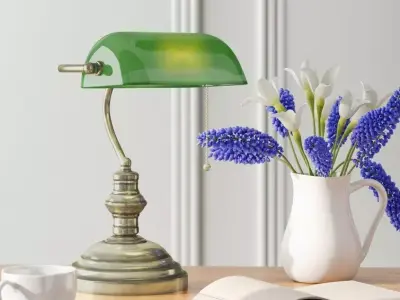 Warwick Metallic Bankers Lamp Free 3D model